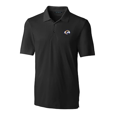 Polo extensible Forge noir pour homme Cutter & Buck des Los Angeles Rams, coupe grande et