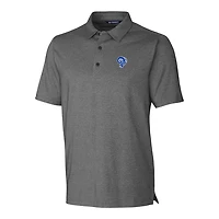 Men's Cutter & Buck Heather Charcoal Los Angeles Rams Throwback Logo Forge Heathered Stretch Polo