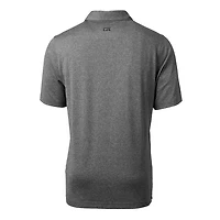 Men's Cutter & Buck Heather Charcoal Los Angeles Rams Throwback Logo Forge Heathered Stretch Polo