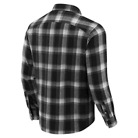 Men's Darius Rucker Collection by Fanatics Black Los Angeles Rams Flannel Plaid Full-Snap Shirt