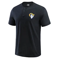 T-shirt Henley délavé noir pour homme de la collection Darius Rucker Fanatics des Los Angeles Rams