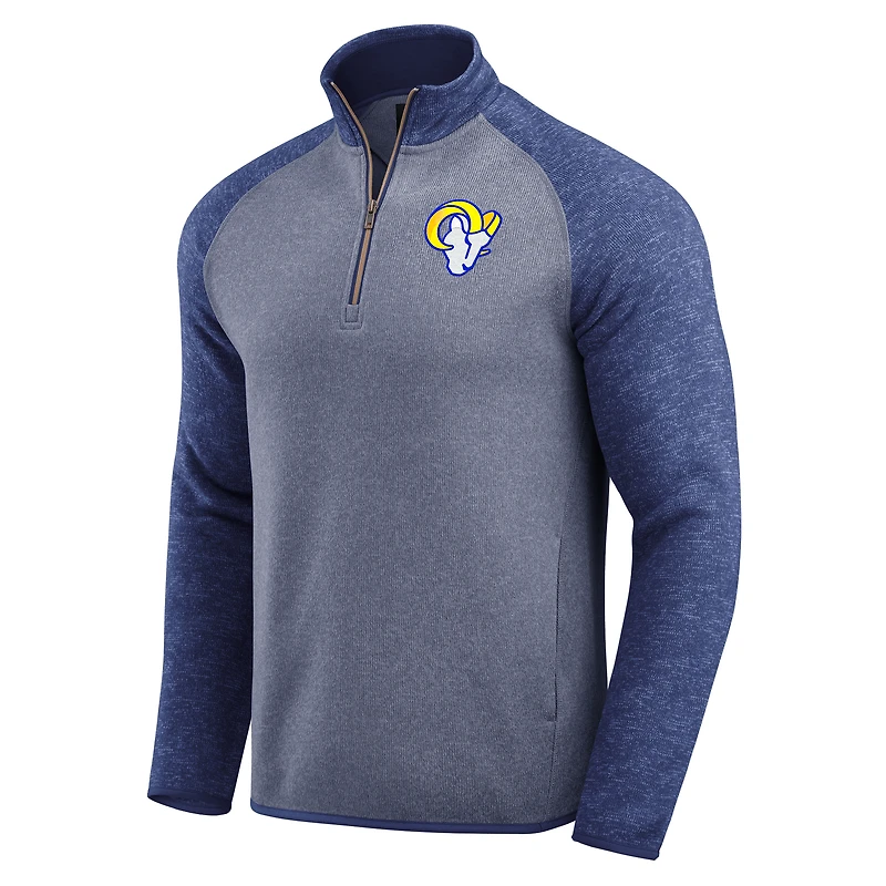 Men's Darius Rucker Collection by Fanatics Blue Los Angeles Rams Tonal Quarter-Zip Jacket