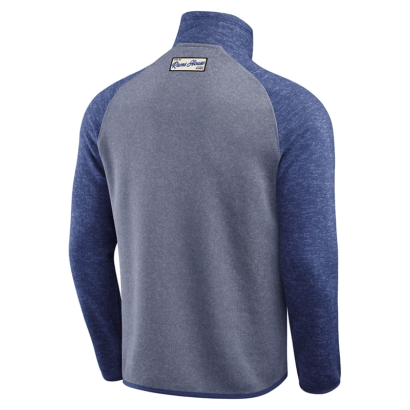 Men's Darius Rucker Collection by Fanatics Blue Los Angeles Rams Tonal Quarter-Zip Jacket