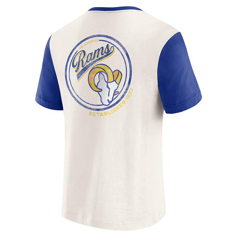 T-shirt Henley à poche colorblock crème Darius Rucker Collection by Fanatics pour homme