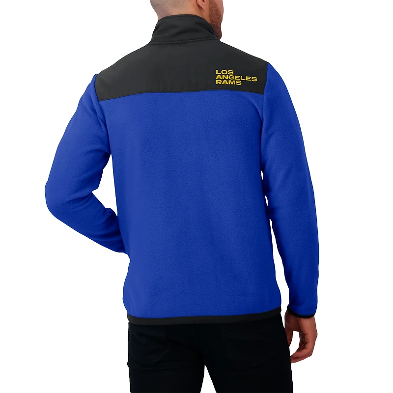 Men's Darius Rucker Collection by Fanatics Royal Los Angeles Rams Color Block Polar Fleece Full-Zip Jacket