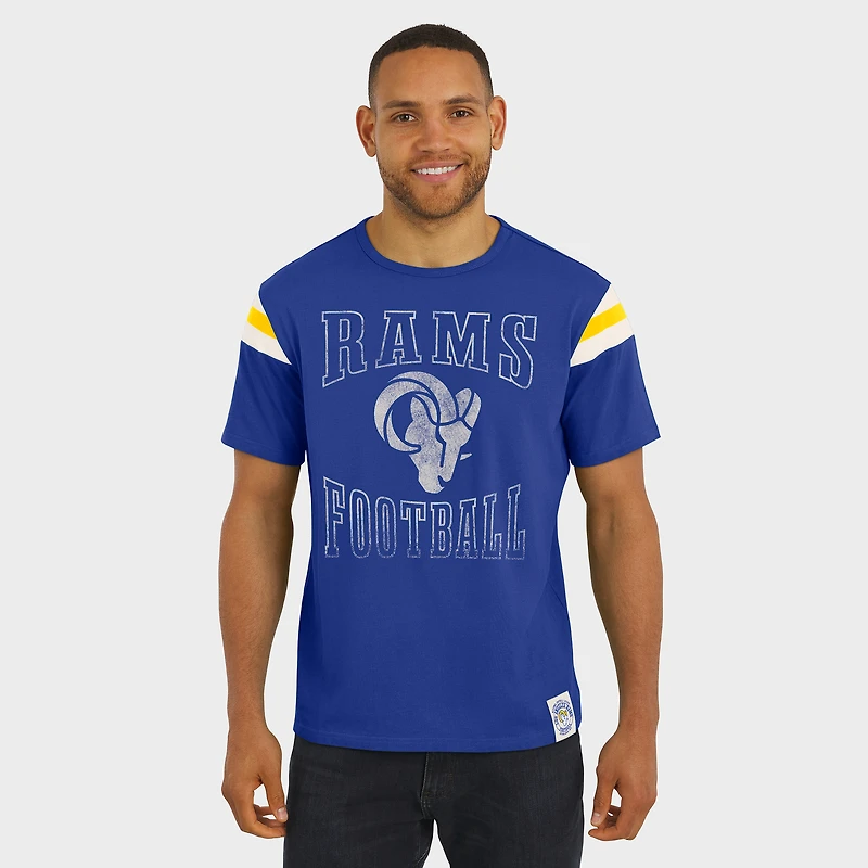Men's Darius Rucker Collection by Fanatics  Royal Los Angeles Rams Football Stripe Sleeve T-Shirt