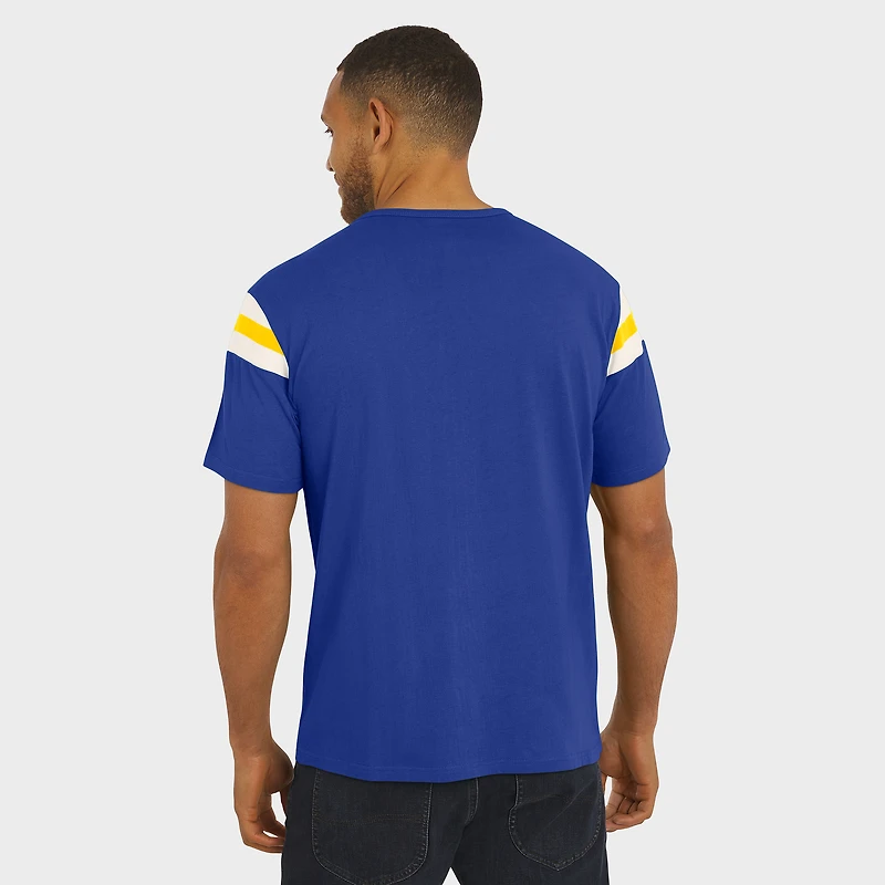 Men's Darius Rucker Collection by Fanatics  Royal Los Angeles Rams Football Stripe Sleeve T-Shirt