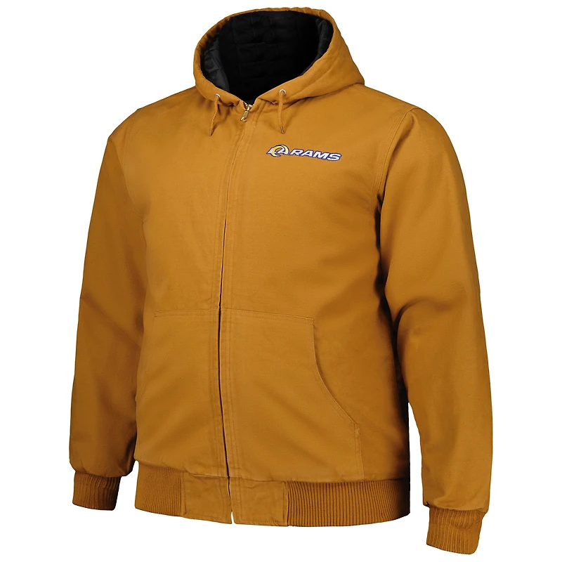 Dunbrooke Tan Los Angeles Rams Big & Tall Dakota Sweat à capuche en toile Veste entièrement zippée
