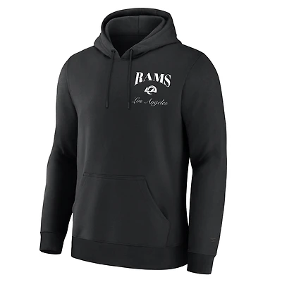 Men's Fanatics Black Los Angeles Rams Back Logo Fleece Hoodie