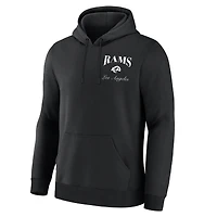 Men's Fanatics  Black Los Angeles Rams Back Logo Fleece Hoodie