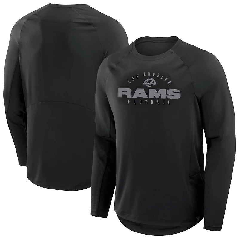 T-shirt à manches longues Fanatics pour homme, noir, Los Angeles Rams, grand format