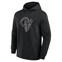 Men's Fanatics Black Los Angeles Rams Elements Blaze Tri-Blend Long Sleeve Hoodie T-Shirt