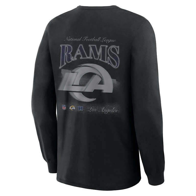 Men's Fanatics  Black Los Angeles Rams Midnight Falls Long Sleeve T-Shirt