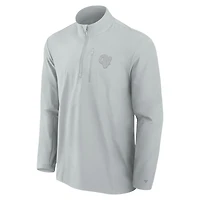 Pull zippé ton sur Fanatics gris pour homme, modèle Front Office Micro des Los Angeles Rams