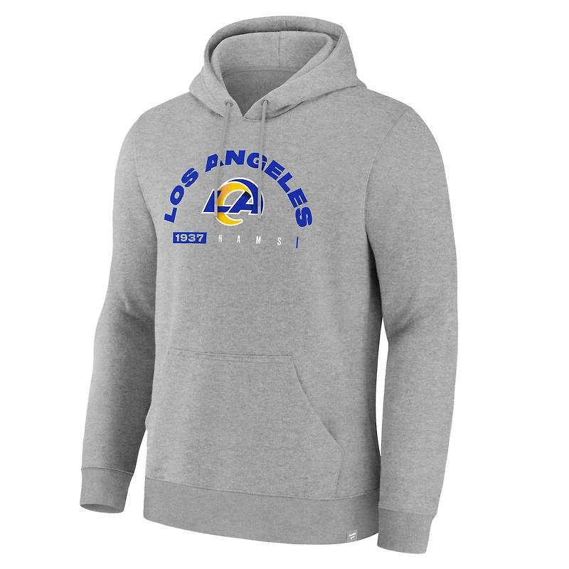 Men's Fanatics Heather Gray Los Angeles Rams Delay of Game Legacy Pullover Hoodie