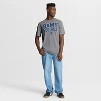 Men's Fanatics Heather Gray Los Angeles Rams First Down Tribute Tri-Blend T-Shirt