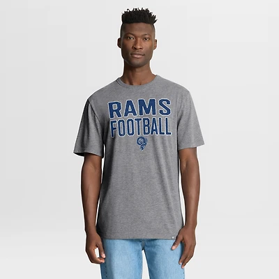 Men's Fanatics Heather Gray Los Angeles Rams First Down Tribute Tri-Blend T-Shirt