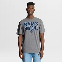 Men's Fanatics Heather Gray Los Angeles Rams First Down Tribute Tri-Blend T-Shirt