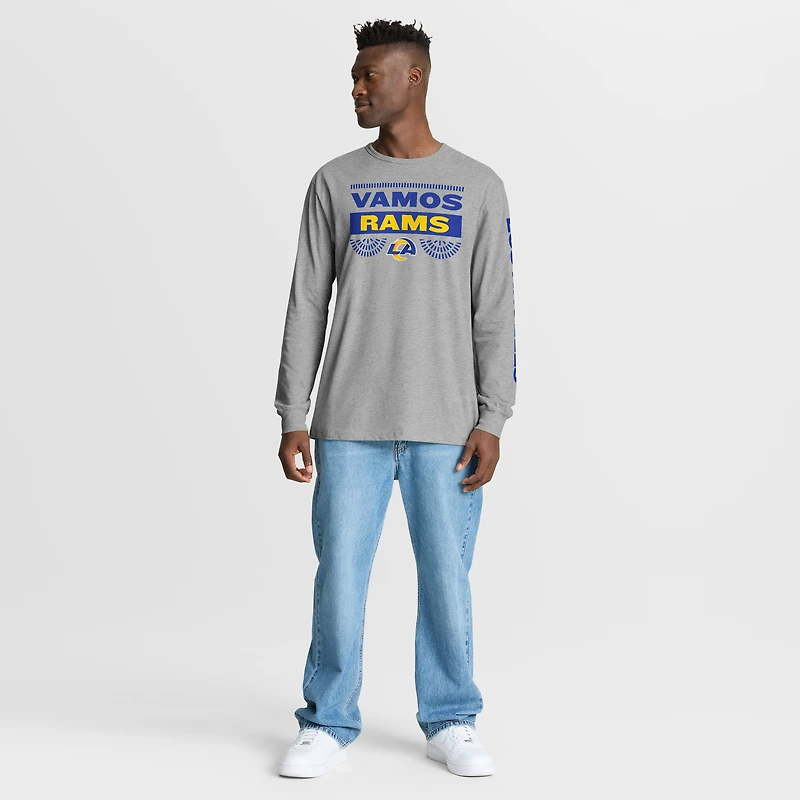 Men's Fanatics Heather Gray Los Angeles Rams Hometown Sweep Legacy Long Sleeve T-Shirt