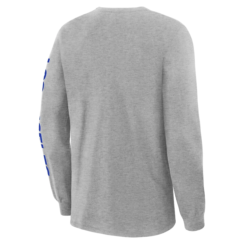 Men's Fanatics Heather Gray Los Angeles Rams Hometown Sweep Legacy Long Sleeve T-Shirt