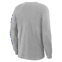 Men's Fanatics Heather Gray Los Angeles Rams Hometown Sweep Legacy Long Sleeve T-Shirt