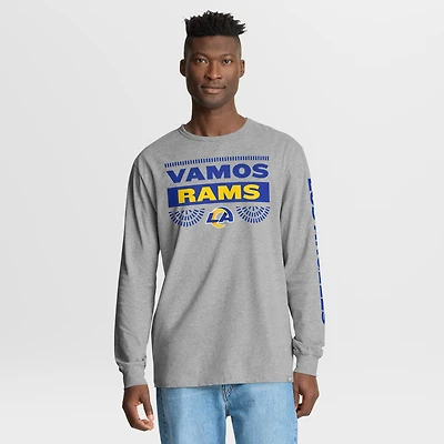 Men's Fanatics Heather Gray Los Angeles Rams Hometown Sweep Legacy Long Sleeve T-Shirt