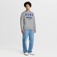 Men's Fanatics Heather Gray Los Angeles Rams Powerful Throw Legacy Pullover Sweatshirt