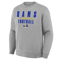 Sweat-shirt Fanatics gris chiné pour homme, motif Powerful Throw Legacy des Los Angeles Rams