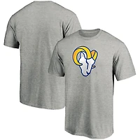T-shirt Fanatics gris chiné pour homme avec logo principal des Los Angeles Rams