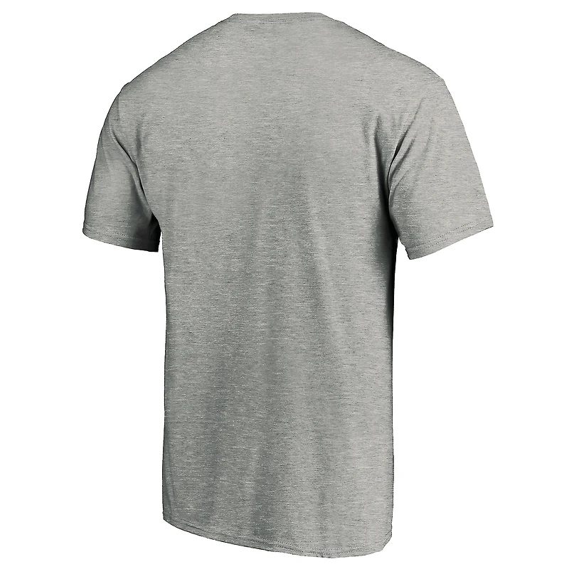 T-shirt Fanatics gris chiné pour homme avec logo principal des Los Angeles Rams