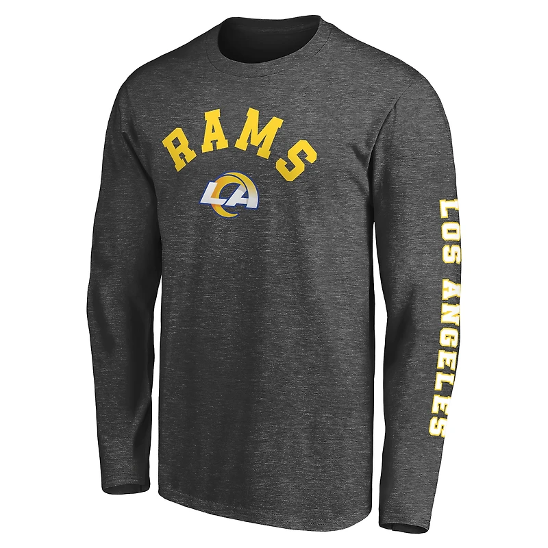 T-shirt à manches longues Fanatics Heathered Charcoal Los Angeles Rams Big & Tall City pour hommes
