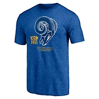 Men's Fanatics Heathered Royal Los Angeles Rams Hometown Collection Throwback T-Shirt