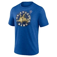 T-shirt à trois mélanges Fanatics Heathered Royal Los Angeles Rams Sporting Chance pour hommes