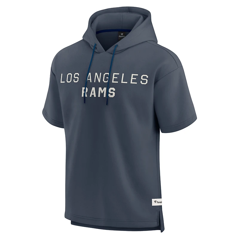 Men's Fanatics Navy Los Angeles Rams Elements Future Ground Lettering Short Sleeve Pullover Hoodie