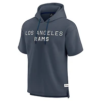 Men's Fanatics Navy Los Angeles Rams Elements Future Ground Lettering Short Sleeve Pullover Hoodie