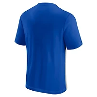 Men's Fanatics  Royal Los Angeles Rams Color Block Big Lap Tri-Blend T-Shirt