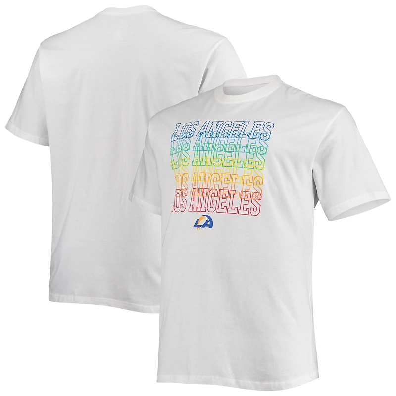 Men's Fanatics White Los Angeles Rams Big & Tall City Pride T-Shirt