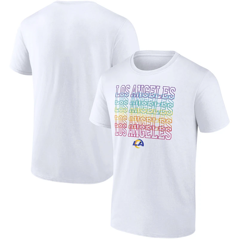 T-shirt blanc de l'équipe Fanatics Los Angeles Rams City Pride pour hommes