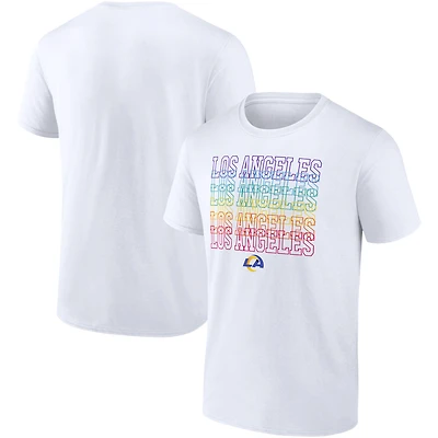 T-shirt blanc de l'équipe Fanatics Los Angeles Rams City Pride pour hommes