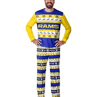 FOCO Royal Los Angeles Rams Wordmark Ugly Ensemble de pyjama pour homme