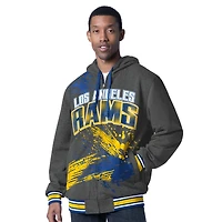 Men's G-III Sports by Carl Banks Royal/Charcoal Los Angeles Rams Dual Threat Reversable Full-Zip Hooded Jacket