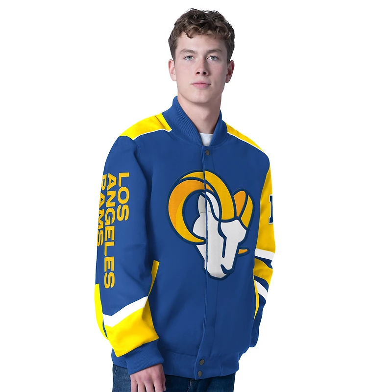 Men's G-III Sports by Carl Banks Royal Los Angeles Rams Prime Time Full-Zip Racing Jacket