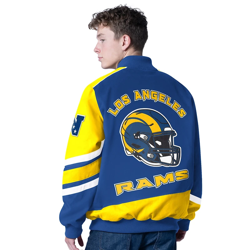 Men's G-III Sports by Carl Banks Royal Los Angeles Rams Prime Time Full-Zip Racing Jacket