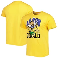 Men's Homage Aaron Donald Gold Los Angeles Rams Caricature Player Tri-Blend T-Shirt