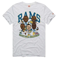 Men's Homage  Ash Los Angeles Rams Super Bowl XXXIV Champs Player Graphic Tri-Blend T-Shirt