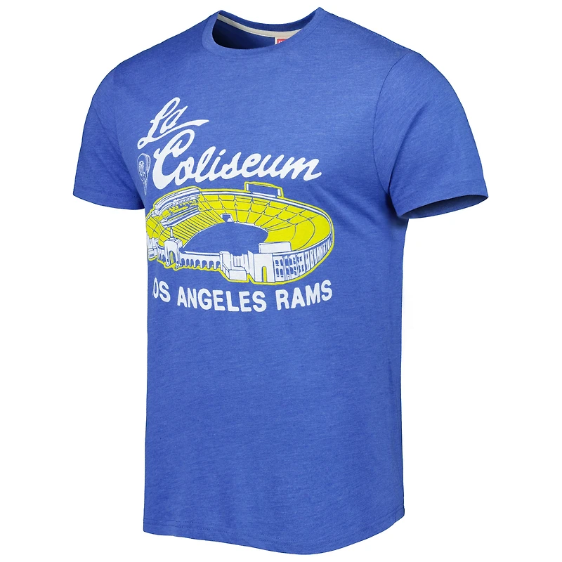 T-shirt triple mélange Hommage Royal Los Angeles Rams Stadium pour homme