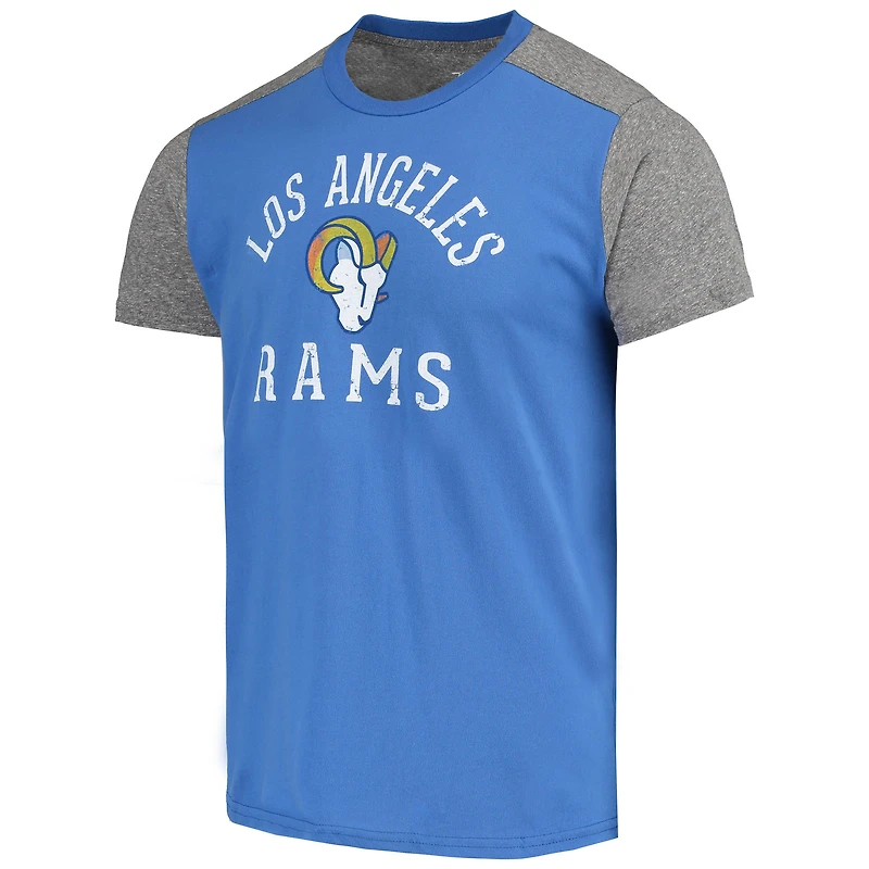 T-shirt flammé Majestic Threads pour homme Los Angeles Rams Field Goal Royal/Gris