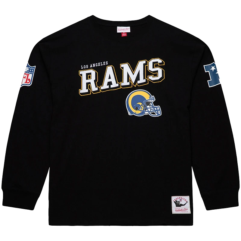 T-shirt à manches longues Mitchell & Ness noir pour homme