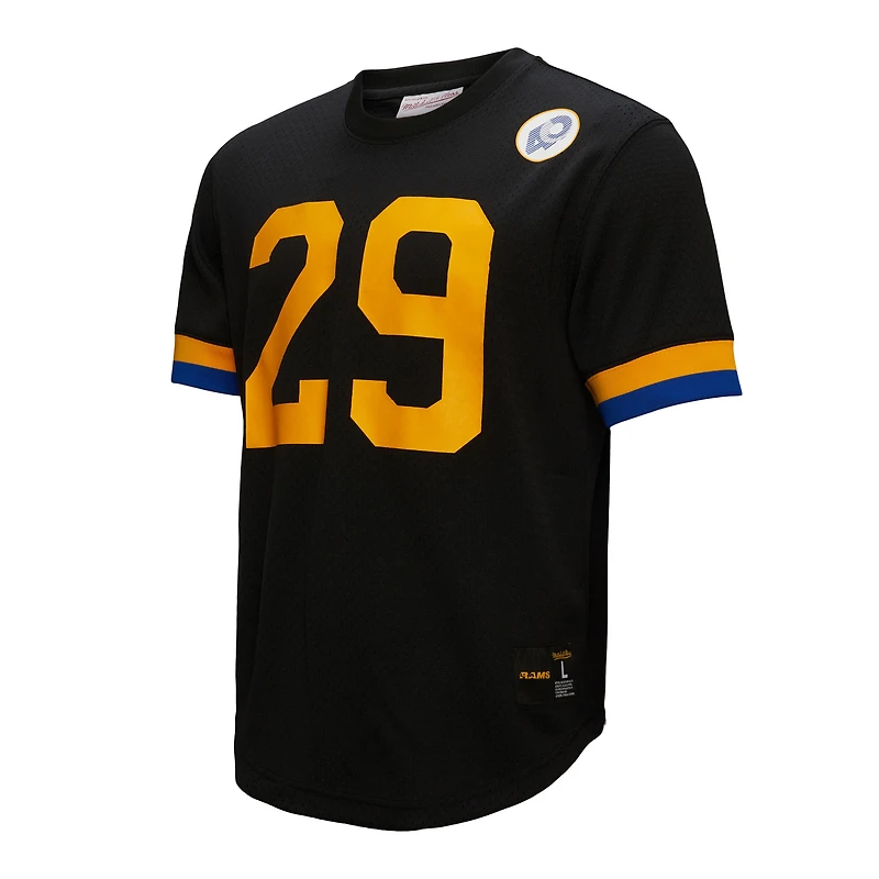 Haut en maille noir pour homme avec nom et numéro de joueur retraité des Los Angeles Rams, Mitchell & Ness Eric Dickerson