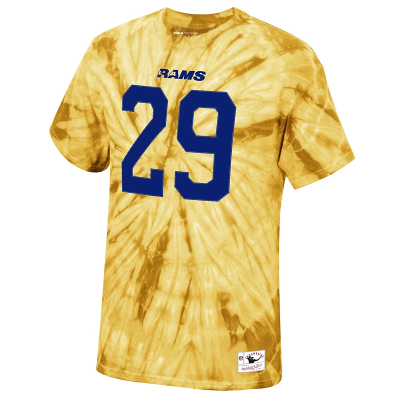 T-shirt doré avec nom et numéro de joueur retraité Mitchell & Ness Eric Dickerson des Los Angeles Rams pour hommes
